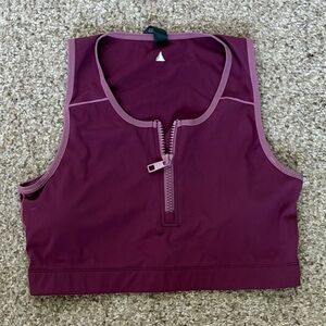 Balance Athletica Plum Zip-Front Cropped Tank